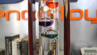 Deluxe Cherry Wood 17 inch Galileo Thermometer