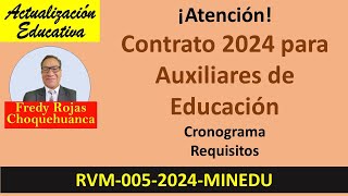 Contrato de auxiliares de educación 2024