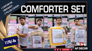 #Comforter set with 1 Bedsheet, 2 Pillow Covers At wholesale price #afdecor I Hyderabad shopping