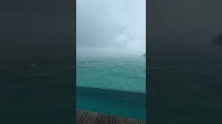 Rain in a pool in Maldives 🌧️ #shorts #rain #maldives