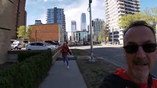 Downtown Calgary. Calgary Flames Fans and Scooters!