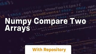 numpy compare two arrays