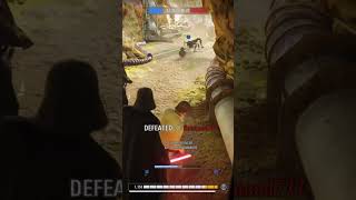 Darth Vader gets upset when he sees Luke! Wiped out squad!! #starwars #battlefront2