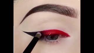 Black and red combination eyeliner tutorial