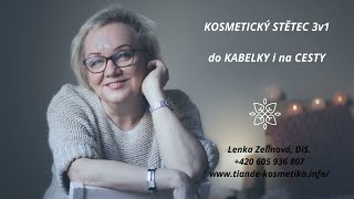 Novinka - kosmetický štětec 3v1 - výborný do kabelky na cesty