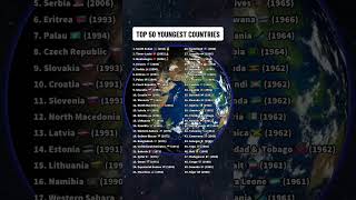 TOP 50 YOUNGEST COUNTRIES #countries #country #geography #map #flag #foryou #fyp