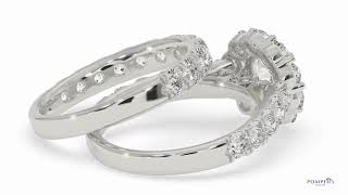 Halo Diamond Ring Set White Gold by Pompeii3