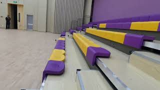 Gym Retractable Bleachers 5 rows 21 m for Huamei International School Project