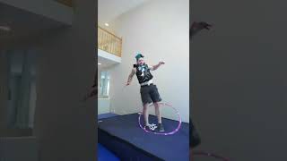 Crazy Flip Trick Shot Through Hoop! #shorts