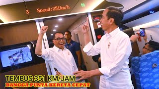 WUZZ..!! Sorak Kegembiraan Presiden Jokowi Saat TOP SPEED 351 KM/JAM || Kereta Cepat Jakarta Bandung