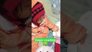 baby diaper counting 😂 #baby #shortvideo #shorts #cutebaby