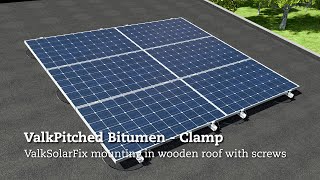 Installation video ValkPitched Bitumen - Clamp | ValkSolarFix mounting in wooden roof with screws