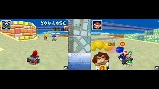 Mario Kart DS Balloon Battle and Shine Runners All Stages 2 player 60fps