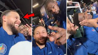 Steph Curry, Kevin Durant & Edwards Reaction After Winning The Olympic Gold Medal vs. France!