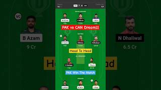 PAK vs CAN dream11 prediction team today match || Pakistan vs Canada || #dream11 #worldcup