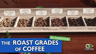 Roast grades of coffee - 3d animation