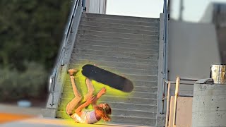 He skates a 20 stair!!!