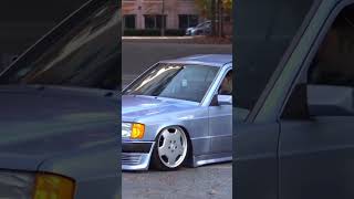 Stock Mercedes 190E bagged #shorts #mercedesbenz #stancenation