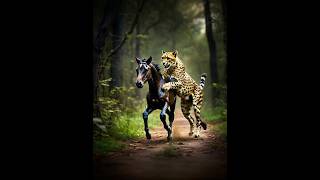 cheetah attacked on baby horse😭😢.#short #cat #cheetah #horse #motivation