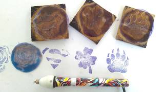 Cutart hack : Making Rubber Craft printing Stamps with Hot Melt Glue and stencils