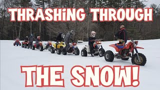 Honda ATC 350X - 250R - 200X Snowy Trail Ride in the Adirondack Mountains