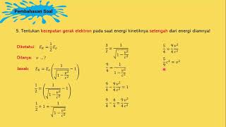 Pembahasan Soal Fisika Modern - Menentukan Kecepatan Gerak Elektron