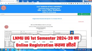 Link 📢 LNMU UG Registration 2024-28 Kaise Kare✅ How to Apply LNMU UG 1st Semester Registration 2024✅