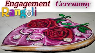 Lovely Engagement ceremony Rangoli | Attractive Rose Rangoli Design | Engagement special Rangoli