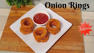 Eggless Onion Ring Recipe I Crispy Homemade Onion Rings