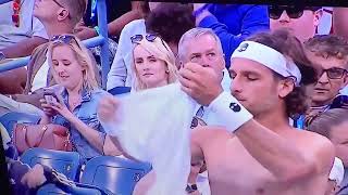 Rafael Nadal Tennis Player change shirt | Thirsty Woman Meme | Caught Live on Tv | Tennis Moments