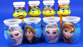 Dino Cups and FROZEN cups with Kinder Surprise Egg Toys