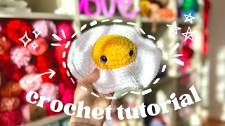 Easy tutorial : crochet an EGG - free fried egg crochet amigurumi pattern + FREE PDF