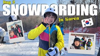 Snow Boarding for the Second Time | Korea Winter Activity