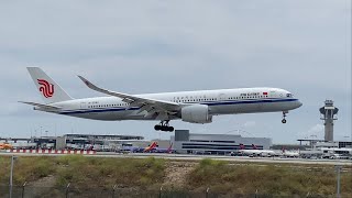 Air China Airbus A350-900 landing at Los Angeles International Airport LAX runway 24R