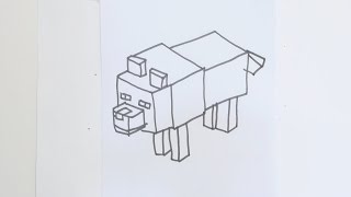 Learn how to draw minecraft dog/wolf