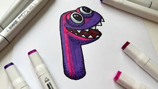 Drawing Alphabet RAINBOW FRIENDS Letter  P / Purple