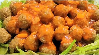 Deep Fried Beef Meatballs with Morning Glory Recipe