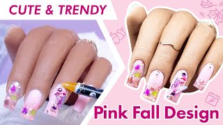 How to do a Cute and Trendy Pink Fall Manicure l Double Dip X KC Nails 💜✨