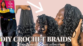 HOW TO: DIY Easy Crochet Braids With Curly Ends Using Lush hair