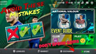 Don't Do This !! | National Valour Event Guide || Fc Mobile #fcmobile