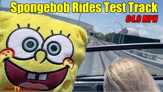 Spongebob on EPCOT's fastest Ride: Test Track