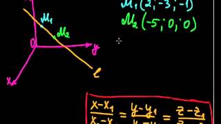 §51 Уравнение прямой в пространстве, проходящей через две точки