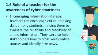 CST-Module1.4 Role of teacher for the awareness of cyber smartness