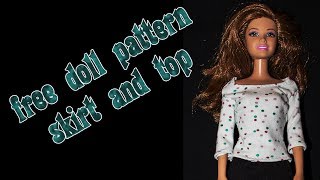 Make your own doll clothes - skirt and shirt 4