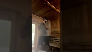 Shadow boxing in the sauna