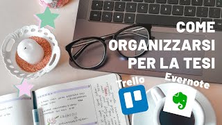 COME MI ORGANIZZO PER SCRIVERE LA TESI