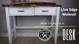 How To Build A Desk | Live Edge Walnut | Kids Desk | Small Desk | Woodworking | DIY