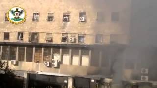 Syria   Fire in Aleppo City Justice Palace as Rebels Clash With Regime 11 March 13