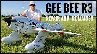 RC Airplane Gee Bee R3 Repair & Re-Maiden Flight After Major Crash!