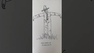 Inktober Day 25 - Scarecrow #inktober #penandinkdrawing #inkdrawing #pendrawing #drawingshorts